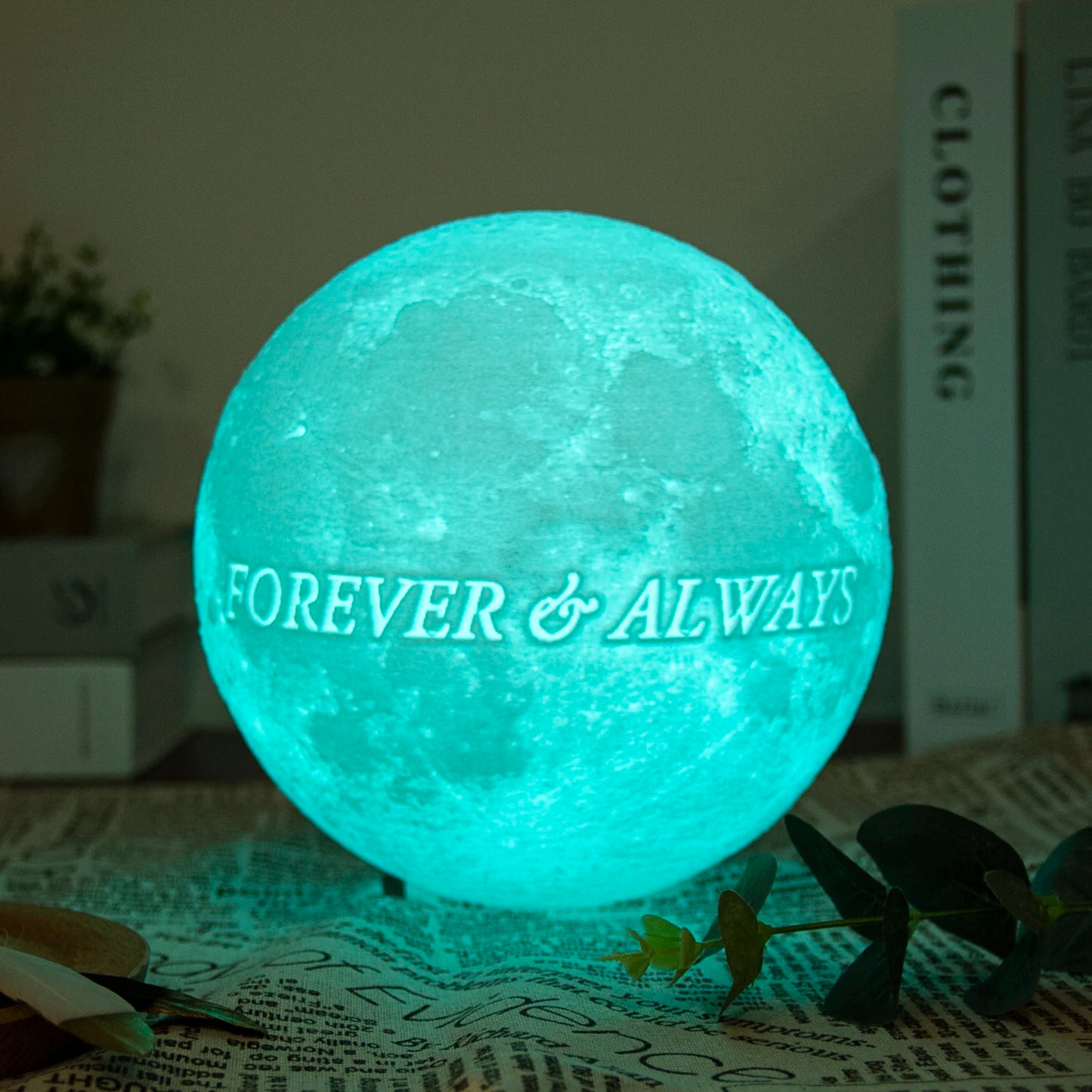 Personalized 3D Printing Moon Lamp Customized Photo Text Night Light USB Rechargeable Valentine's Lunar Gift