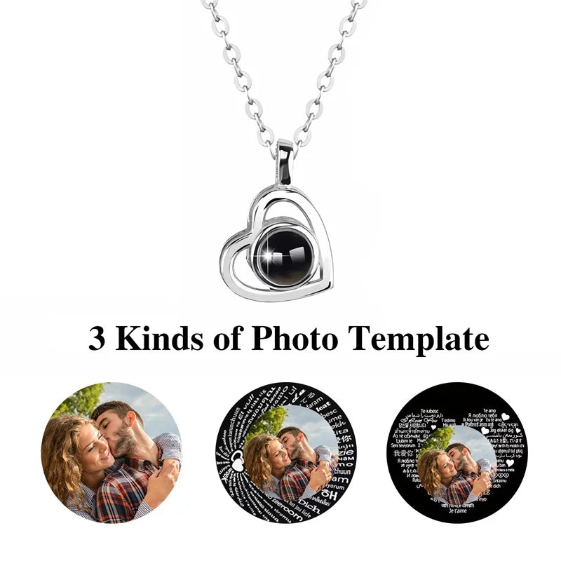 Moderna Personalized Photo Projection Necklace – "I Love You" Hidden Image Pendant