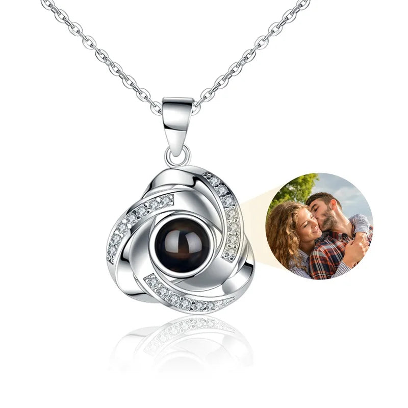 Moderna Personalized Photo Projection Necklace – "I Love You" Hidden Image Pendant