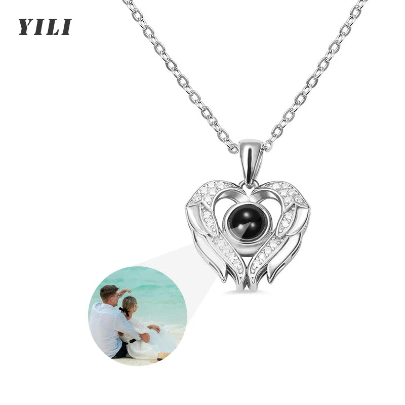 Moderna Personalized Photo Projection Necklace – "I Love You" Hidden Image Pendant