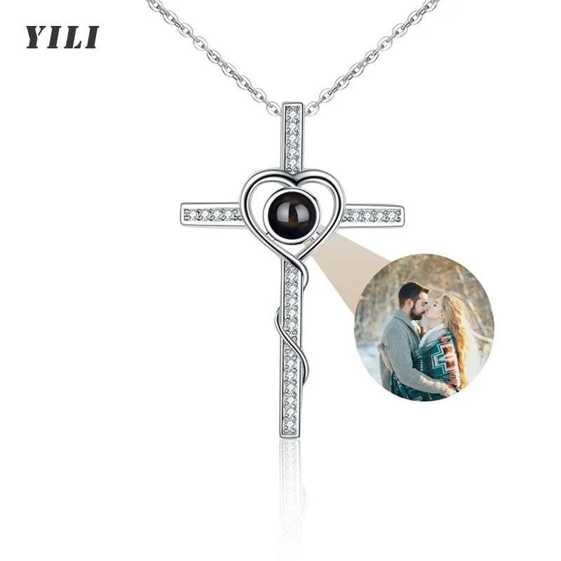 Moderna Personalized Photo Projection Necklace – "I Love You" Hidden Image Pendant