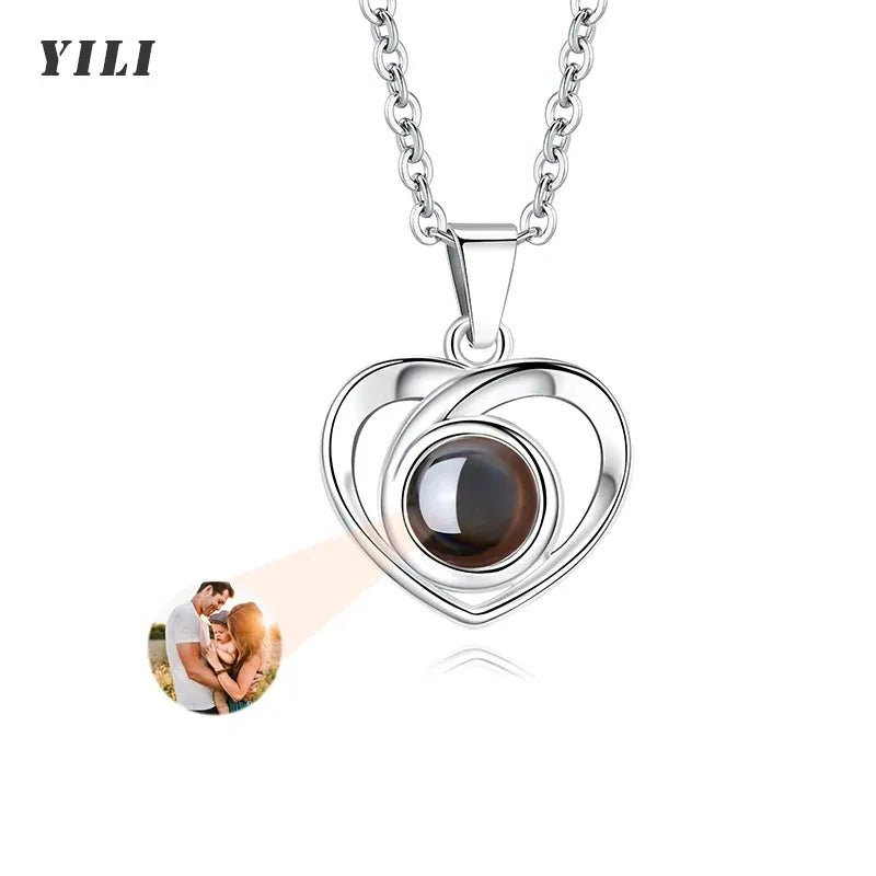 Moderna Personalized Photo Projection Necklace – "I Love You" Hidden Image Pendant