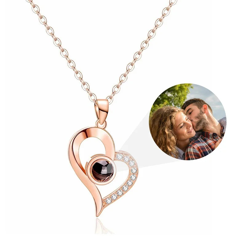 Moderna Personalized Photo Projection Necklace – "I Love You" Hidden Image Pendant