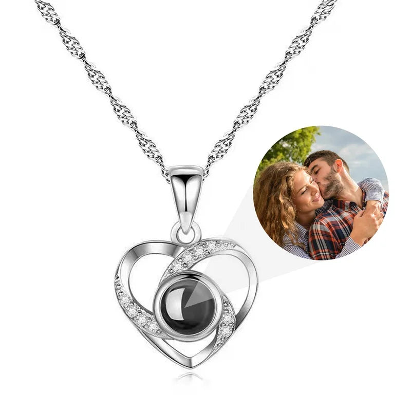 Moderna Personalized Photo Projection Necklace – "I Love You" Hidden Image Pendant