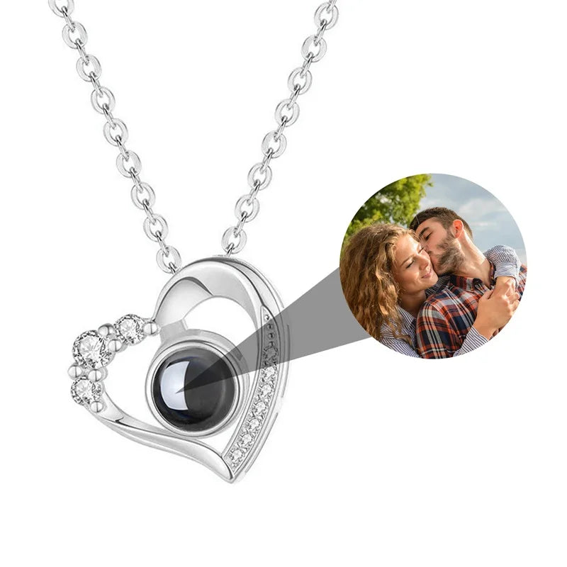 Moderna Personalized Photo Projection Necklace – "I Love You" Hidden Image Pendant