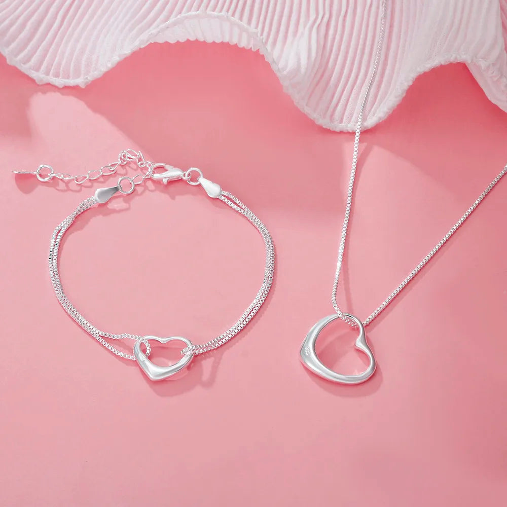 925 Sterling silver Romantic Heart Jewelry Set