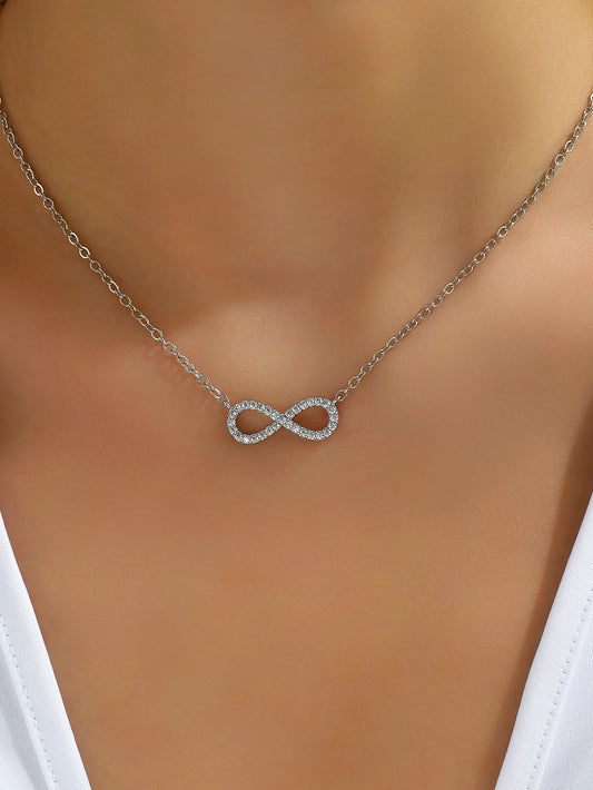 Fashion Simple Stainless Steel Infinity Pendant Necklace