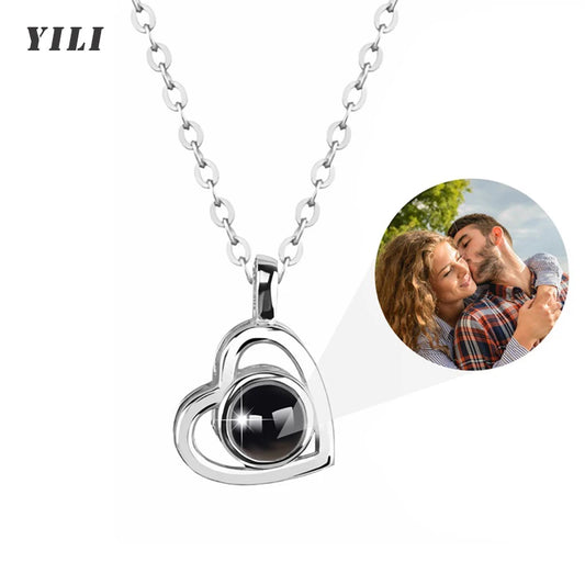 Moderna Personalized Photo Projection Necklace – "I Love You" Hidden Image Pendant