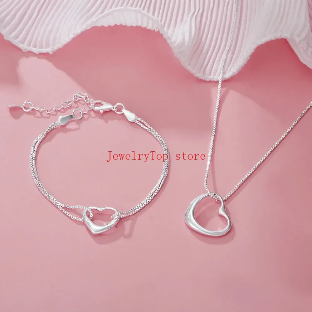 925 Sterling silver Romantic Heart Jewelry Set