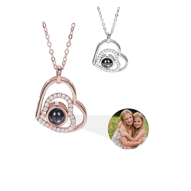 Moderna Personalized Photo Projection Necklace – "I Love You" Hidden Image Pendant