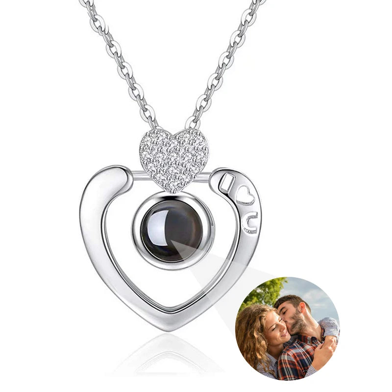 Moderna Personalized Photo Projection Necklace – "I Love You" Hidden Image Pendant