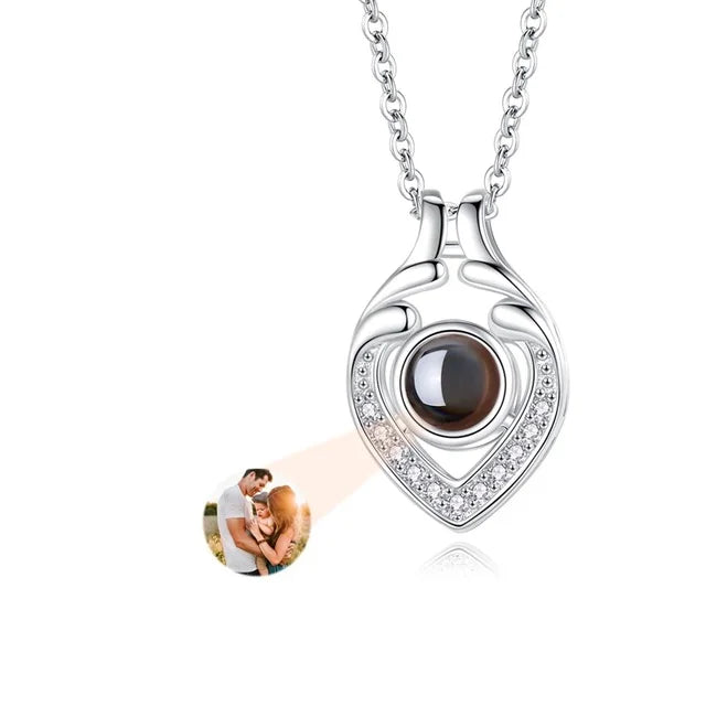 Moderna Personalized Photo Projection Necklace – "I Love You" Hidden Image Pendant