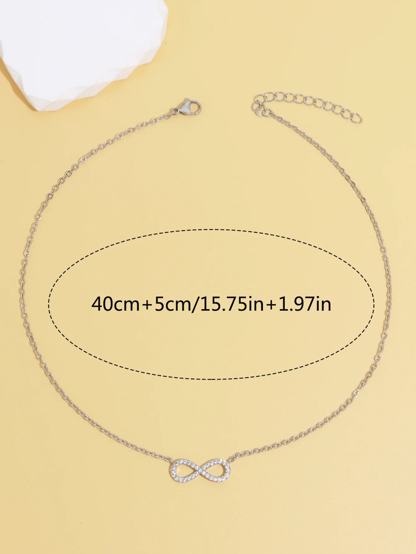 Fashion Simple Stainless Steel Infinity Pendant Necklace